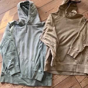 American Eagle Outfitters Sage and Khaki Hoodies